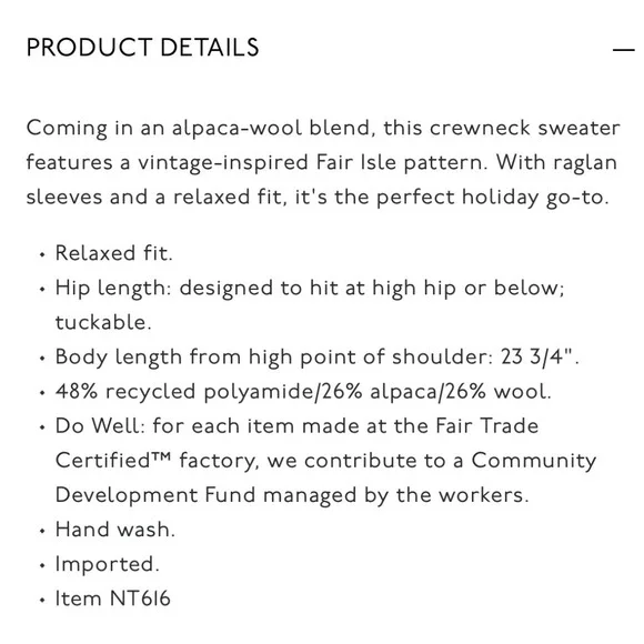 NWT Madewell Sz XXS Fair Isle Alpaca-Blend Sweater $168 - Picture 11 of 13